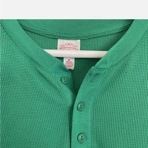 NWT Wondershop Men's Green Thermal Pajama Shirt With Henley Neck and Waffle Type